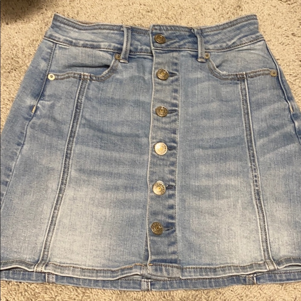 Light wash jean skirt